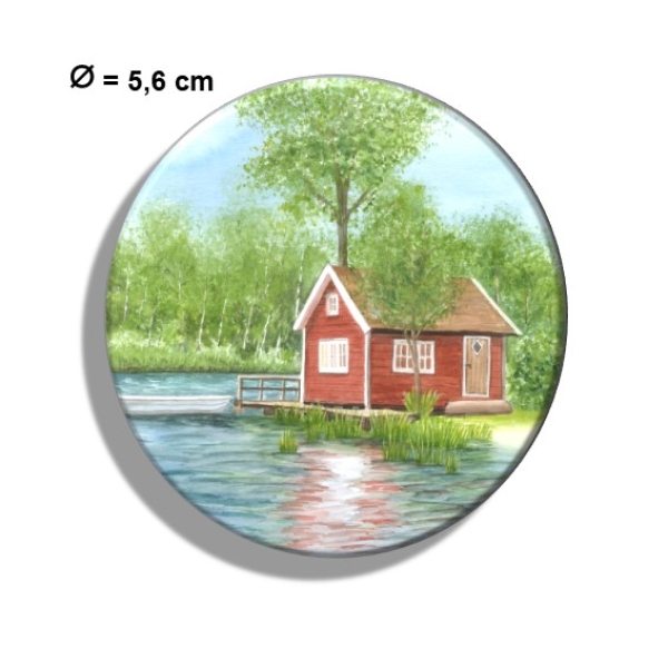 Kühlschrankmagnet m. Flaschenöffner Aquarell Kunst Druck Kunstdruck Schweden Sweden Sverige Schären Haus Inseln See